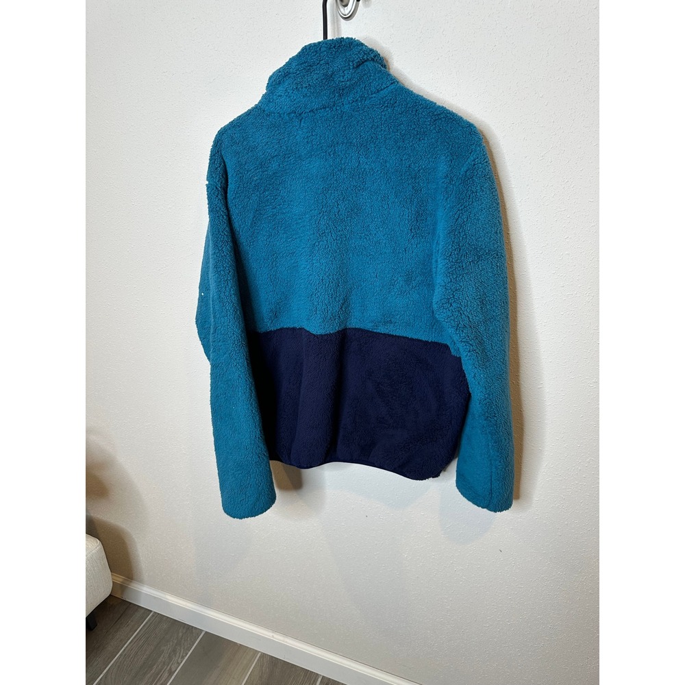 Aviator Nation Womens Sherpa Fleece Half Zip Pullover Teal Navy Blue Small S‎ - Picture 3 of 3